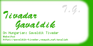 tivadar gavaldik business card